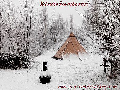 winterkamperen op Eco-Touristfarm de Biezen in Aarle-Rixtel